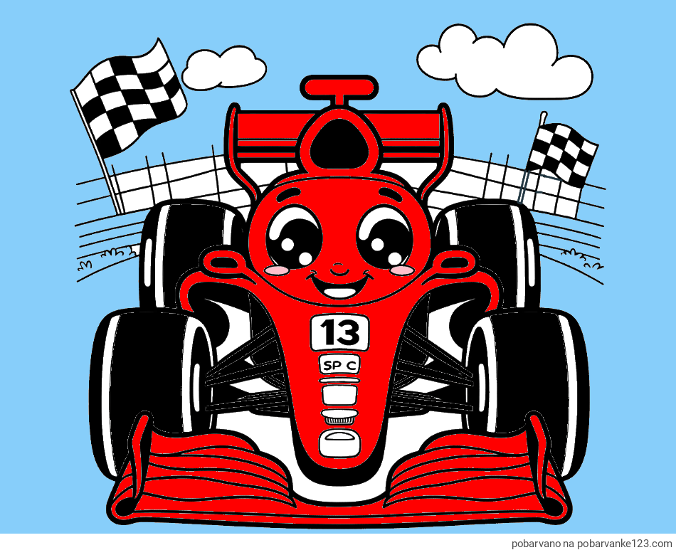 POBARVANA POBARVANKA - Otroška pobarvanka FORMULA 1
