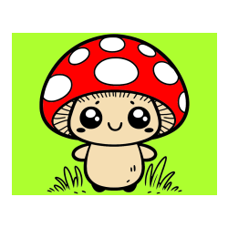 Pobarvana pobarvanka - Otroška pobarvanka gobe