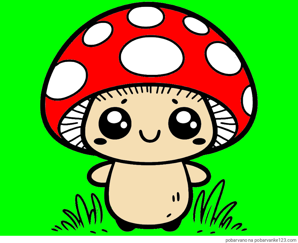 POBARVANA POBARVANKA - Otroška pobarvanka gobe