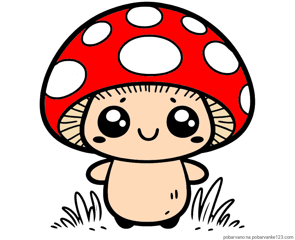 POBARVANA POBARVANKA - Otroška pobarvanka gobe