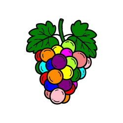 Pobarvana pobarvanka - Otroška pobarvanka grozdja