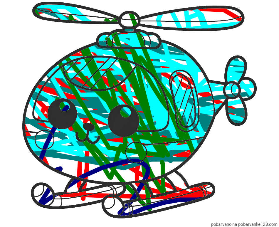 POBARVANA POBARVANKA - Otroška pobarvanka helikopterja