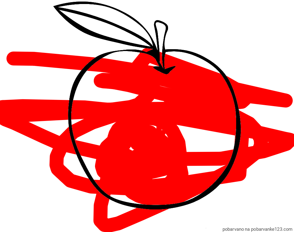 POBARVANA POBARVANKA - Otroška pobarvanka jabolke