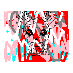 POBARVANA POBARVANKA - Otroška pobarvanka jelenčka Rudolfa s šalom okoli vratu