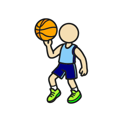 Pobarvana pobarvanka - Otroška pobarvanka košarkarja