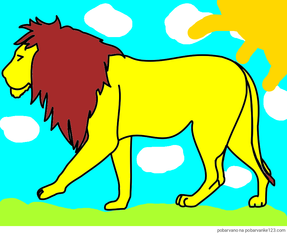 POBARVANA POBARVANKA - Otroška pobarvanka leva