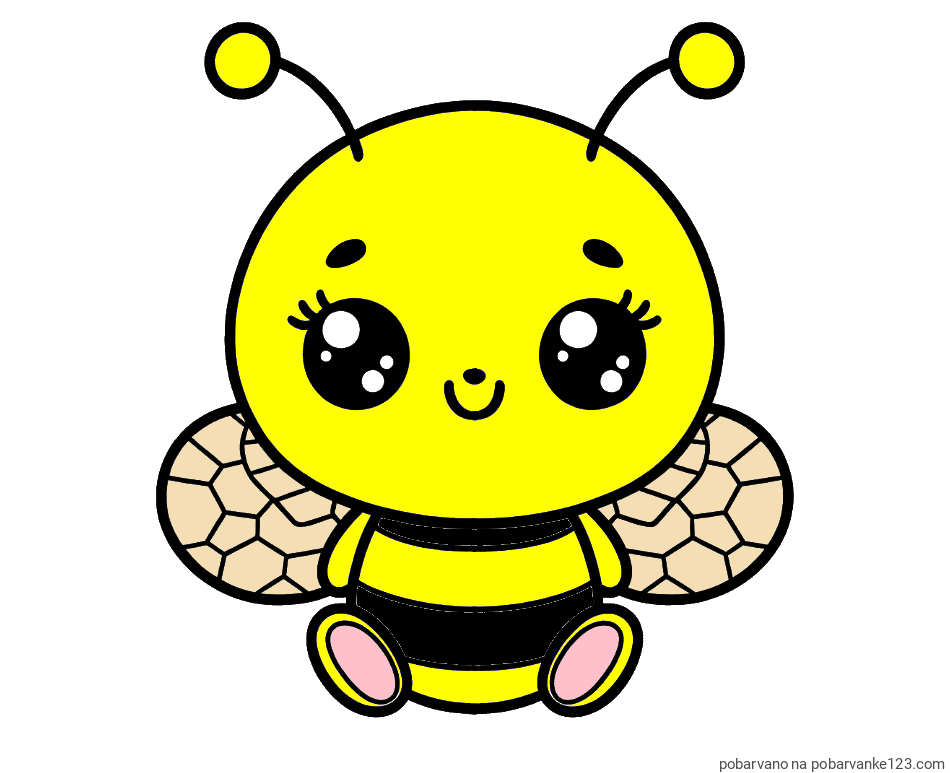 POBARVANA POBARVANKA - Otroška pobarvanka ljubke čebele