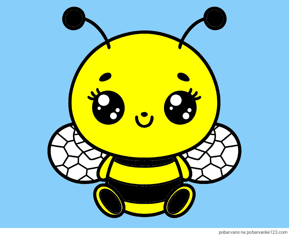 POBARVANA POBARVANKA - Otroška pobarvanka ljubke čebele