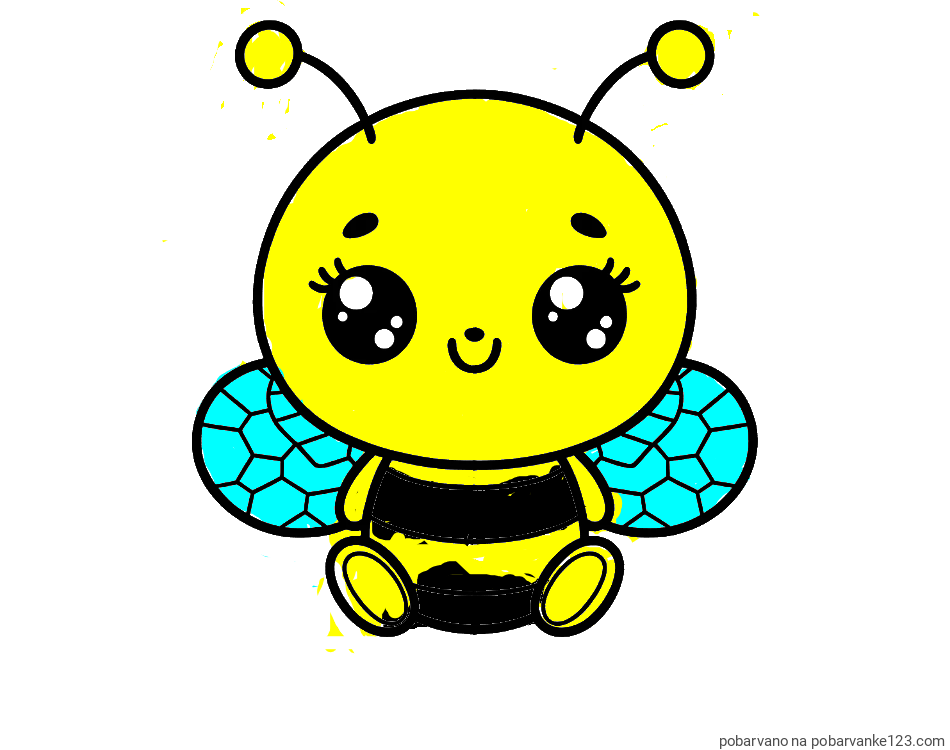 POBARVANA POBARVANKA - Otroška pobarvanka ljubke čebele