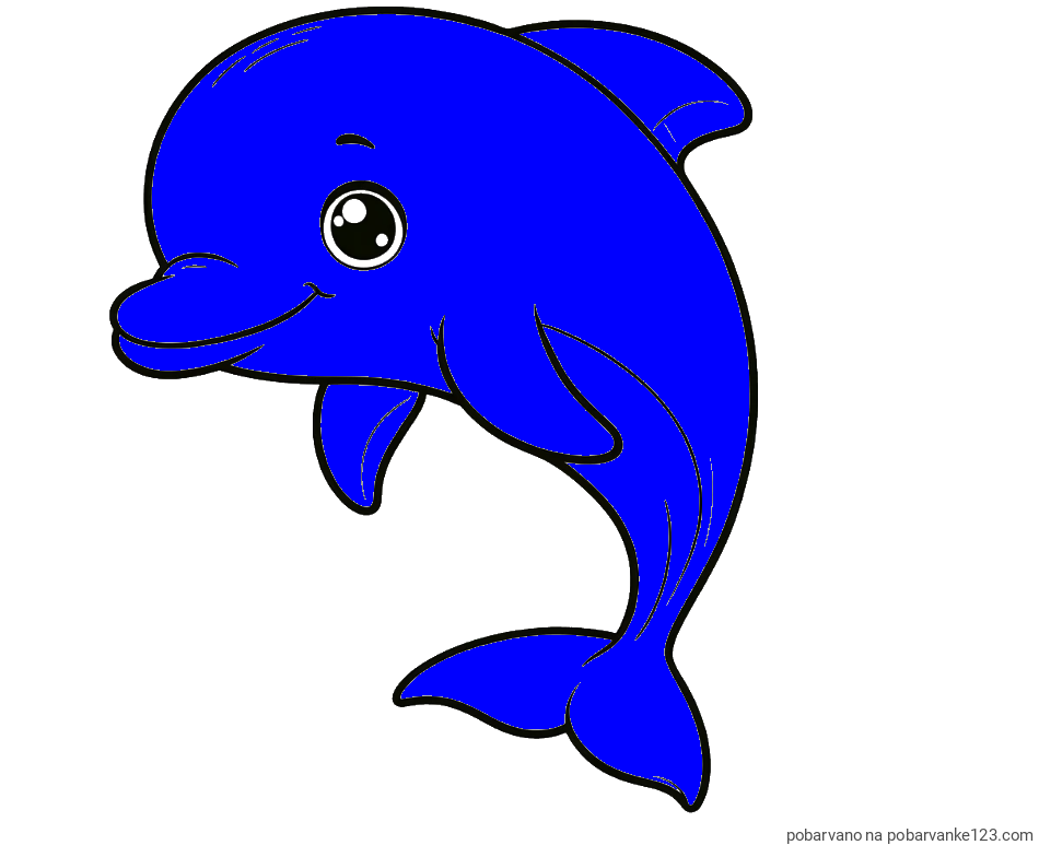 POBARVANA POBARVANKA - Otroška pobarvanka ljubkega delfina