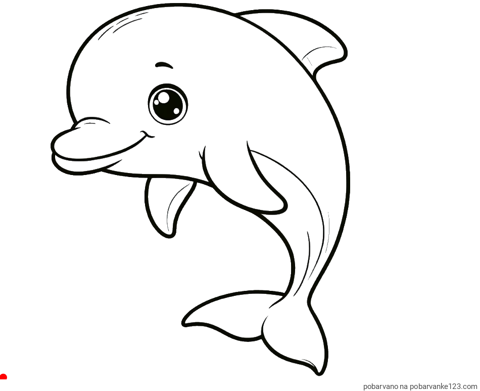 POBARVANA POBARVANKA - Otroška pobarvanka ljubkega delfina