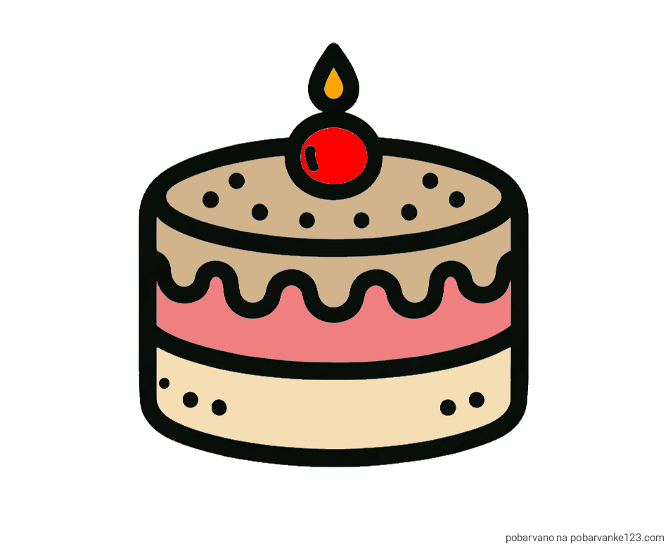 POBARVANA POBARVANKA - Otroška pobarvanka majhne torte