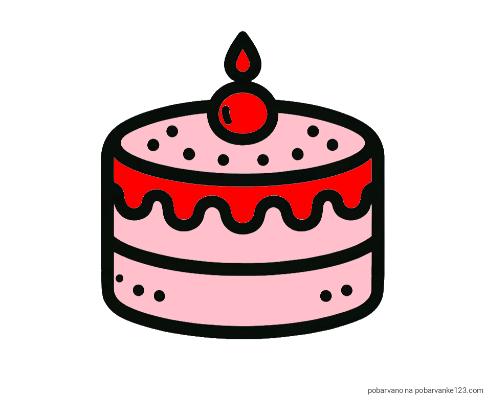 POBARVANA POBARVANKA - Otroška pobarvanka majhne torte