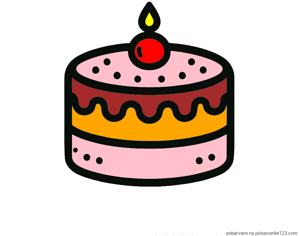 POBARVANA POBARVANKA - Otroška pobarvanka majhne torte