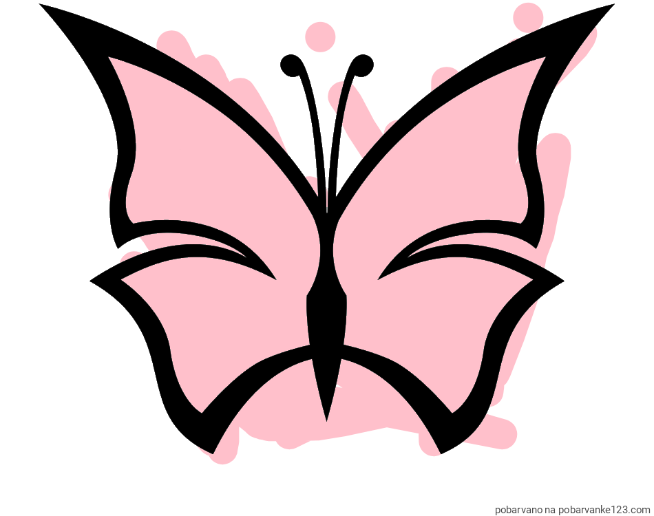 POBARVANA POBARVANKA - Otroška pobarvanka metulja