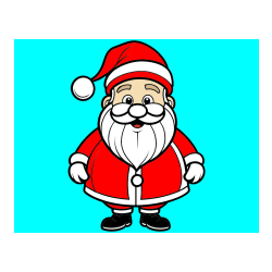 Pobarvana pobarvanka - Otroška pobarvanka prikupnega Božička