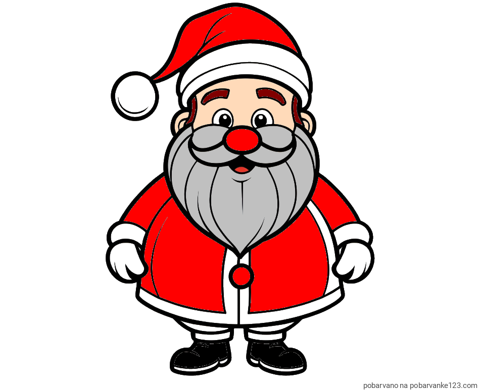 POBARVANA POBARVANKA - Otroška pobarvanka prikupnega Božička