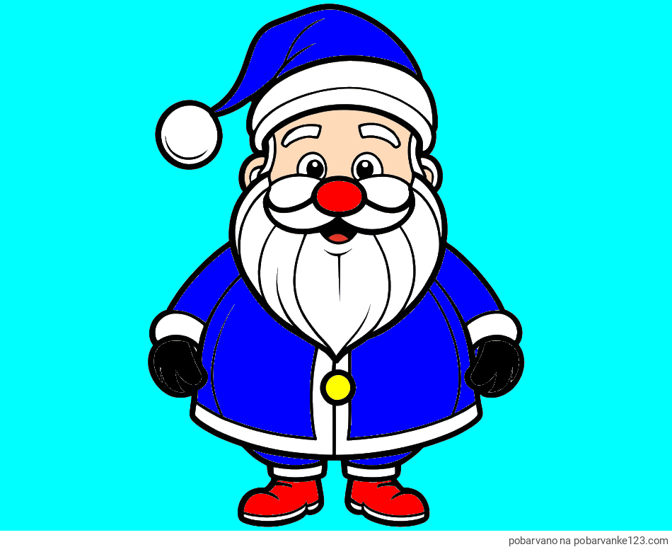 POBARVANA POBARVANKA - Otroška pobarvanka prikupnega Božička