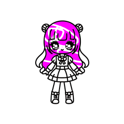 Pobarvana pobarvanka - Otroška pobarvanka punčke v anime slogu