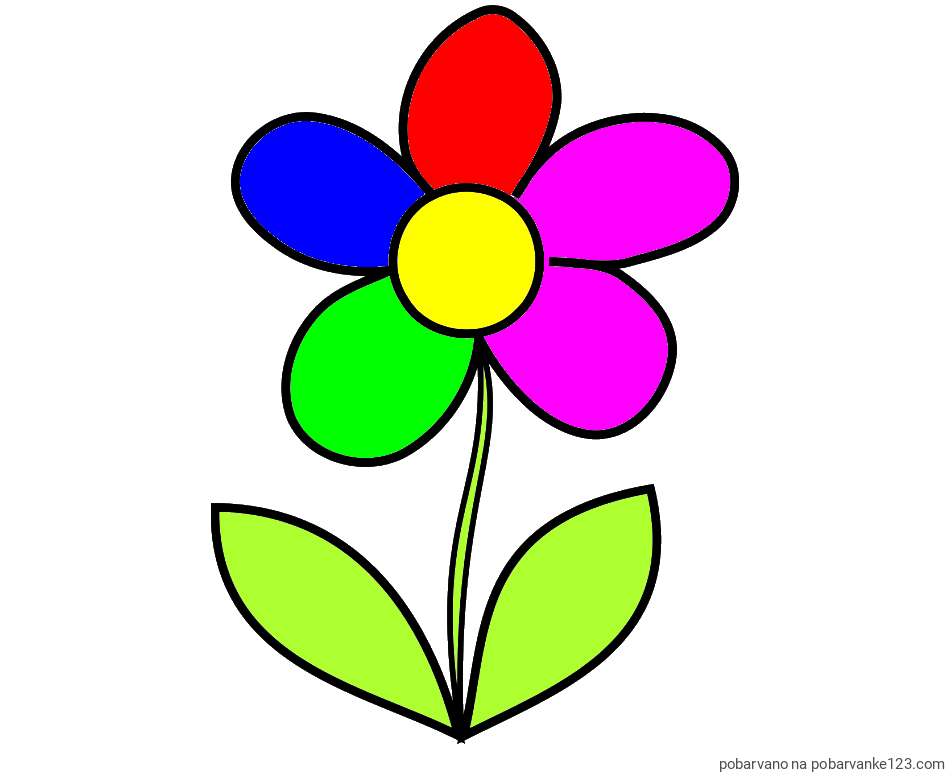 POBARVANA POBARVANKA - Otroška pobarvanka rože