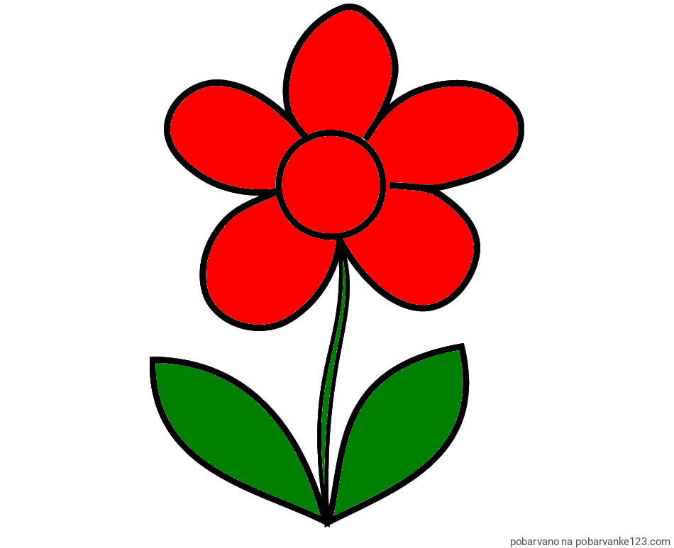 POBARVANA POBARVANKA - Otroška pobarvanka rože