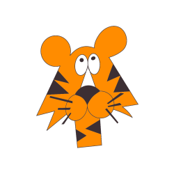 Pobarvana pobarvanka - Otroška pobarvanka tigrove glave