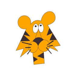 Pobarvana pobarvanka - Otroška pobarvanka tigrove glave