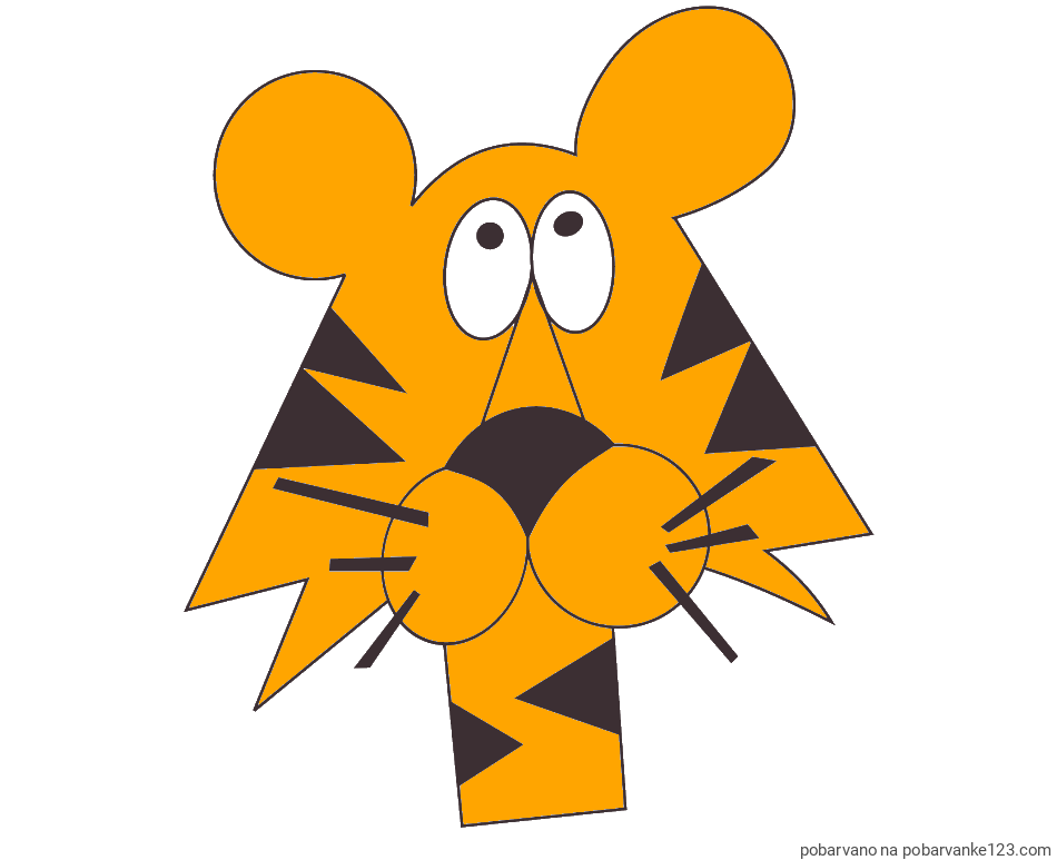 POBARVANA POBARVANKA - Otroška pobarvanka tigrove glave