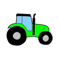 Pobarvana pobarvanka - Otroška pobarvanka traktorja