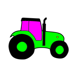 Pobarvana pobarvanka - Otroška pobarvanka traktorja