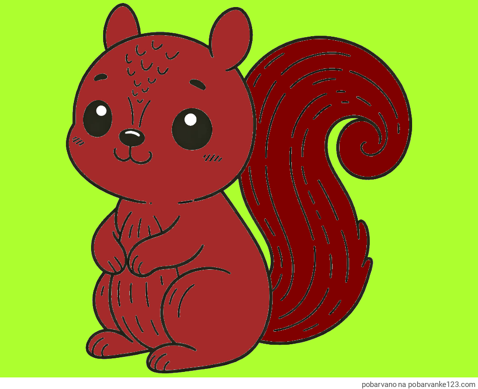 POBARVANA POBARVANKA - Otroška pobarvanka veveričke