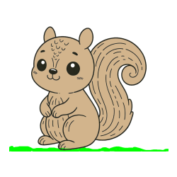 Pobarvana pobarvanka - Otroška pobarvanka veveričke