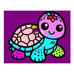 Pobarvana pobarvanka - Otroška pobarvanka želve