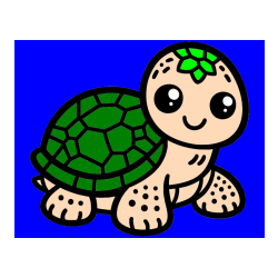 Pobarvana pobarvanka - Otroška pobarvanka želve