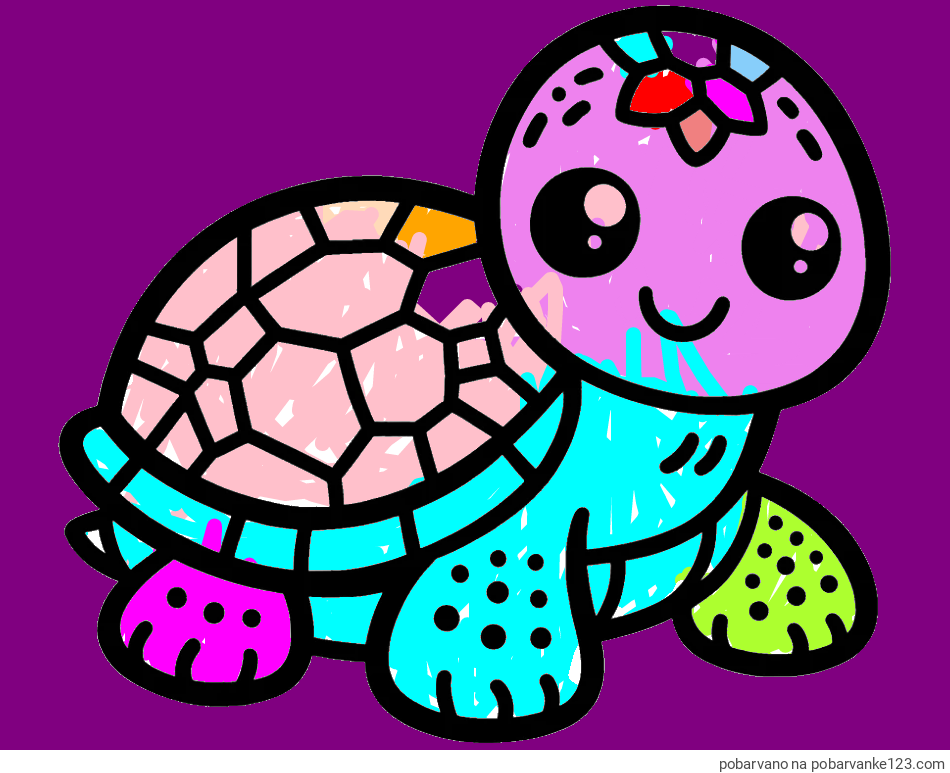 POBARVANA POBARVANKA - Otroška pobarvanka želve