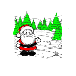 Pobarvana pobarvanka - Pobarvanka Božička v naravi