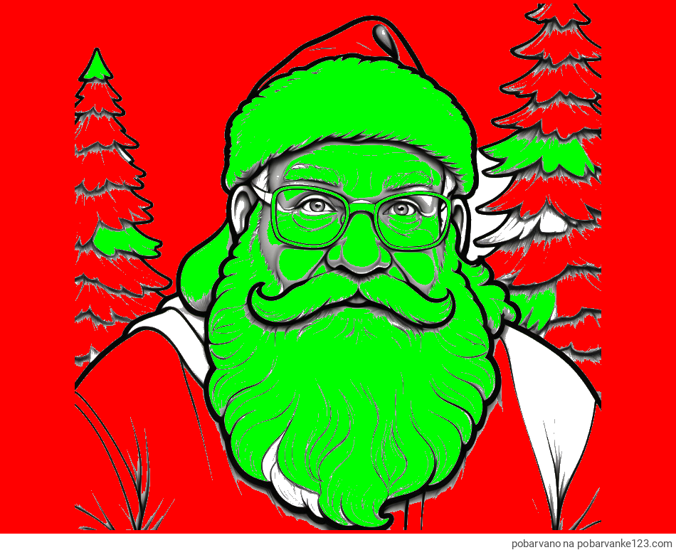 POBARVANA POBARVANKA - Pobarvanka Božička z očali