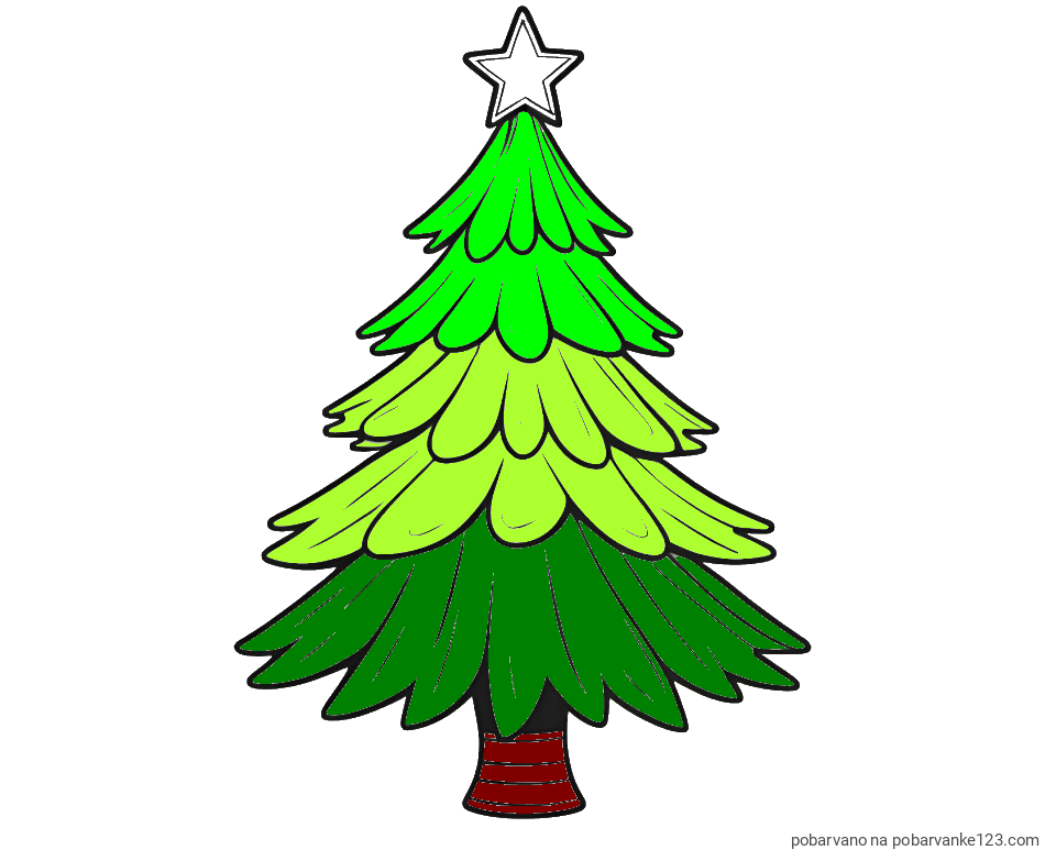 POBARVANA POBARVANKA - Pobarvanka božične smreke z zvezdo