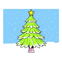 POBARVANA POBARVANKA - Pobarvanka božične smreke z zvezdo