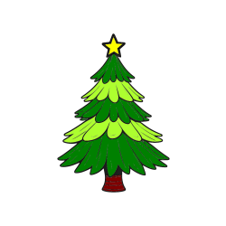 POBARVANA POBARVANKA - Pobarvanka božične smreke z zvezdo