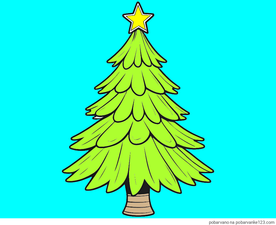 POBARVANA POBARVANKA - Pobarvanka božične smreke z zvezdo