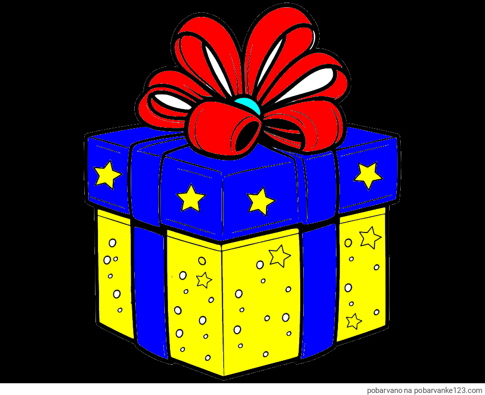 POBARVANA POBARVANKA - Pobarvanka božičnega darila