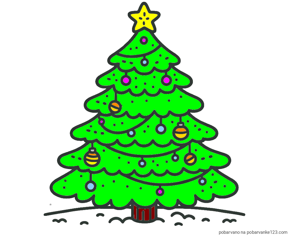 POBARVANA POBARVANKA - Pobarvanka božičnega drevesa