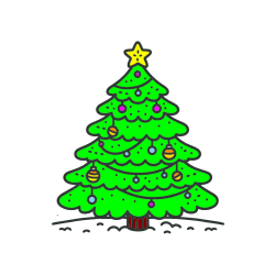 Pobarvana pobarvanka - Pobarvanka božičnega drevesa