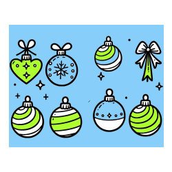 Pobarvana pobarvanka - Pobarvanka božičnih okraskov za na smrečico