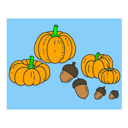 Pobarvana pobarvanka - Pobarvanka buč in želoda