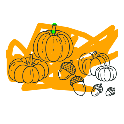 Pobarvana pobarvanka - Pobarvanka buč in želoda