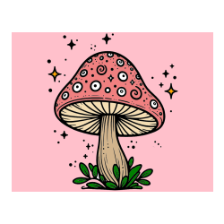 Pobarvana pobarvanka - Pobarvanka čarobne gobe