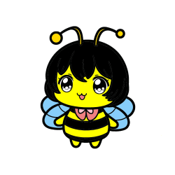 Pobarvana pobarvanka - Pobarvanka čebelice v stilu anime