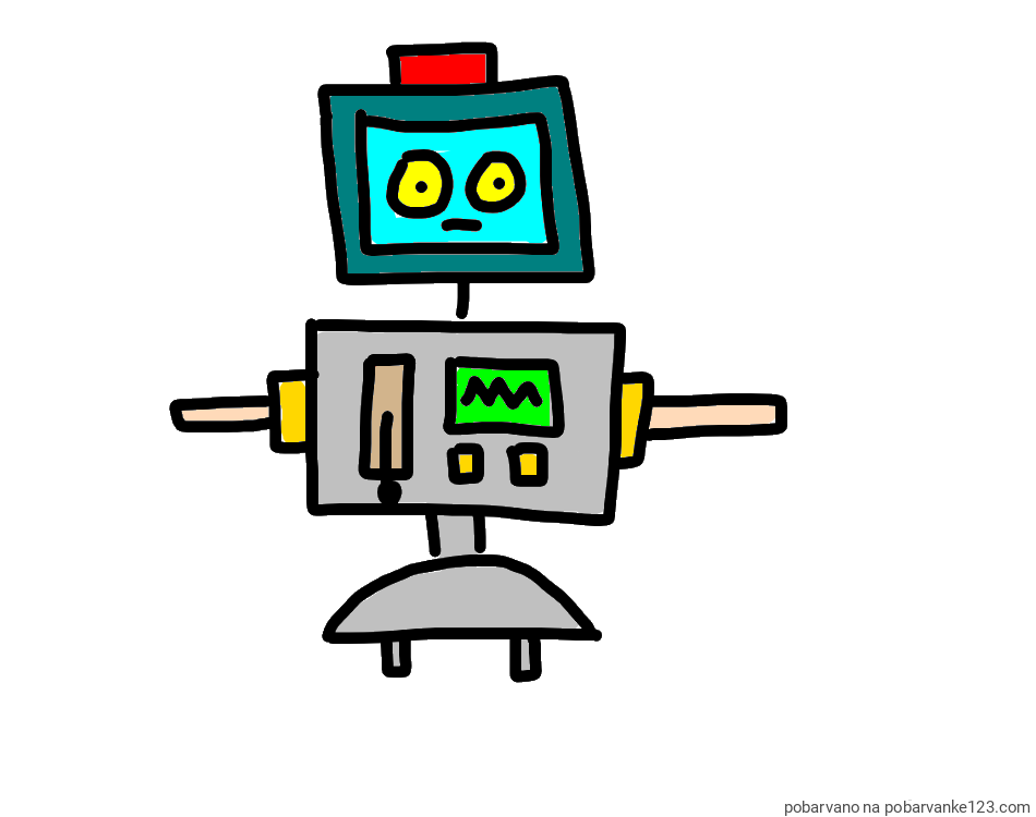 POBARVANA POBARVANKA - Pobarvanka čisto pravega robota